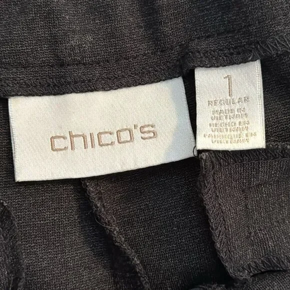 Chicos Regular Knit Womens Dark Grey Career Office Straight Leg Pants Size M - Picture 11 of 16